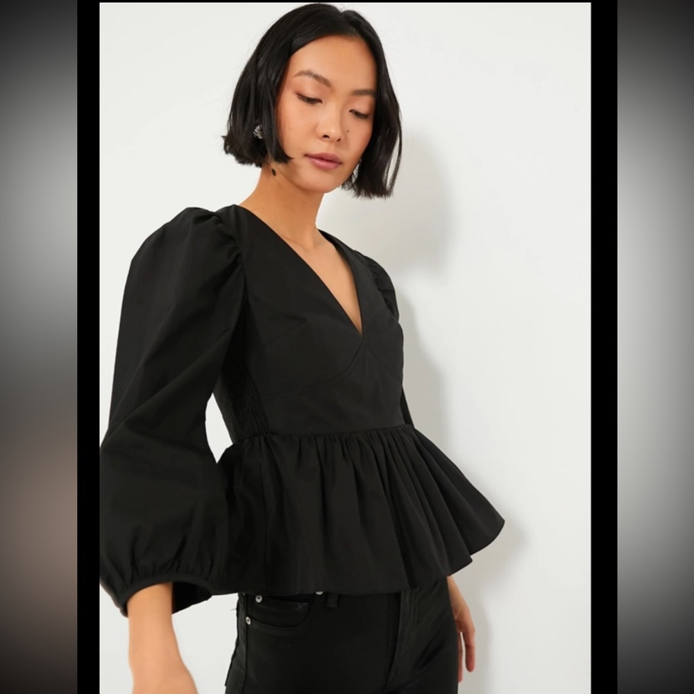 NWT Hyacinth House Black Puff Sleeve Elaina Blouse - Size 2XL